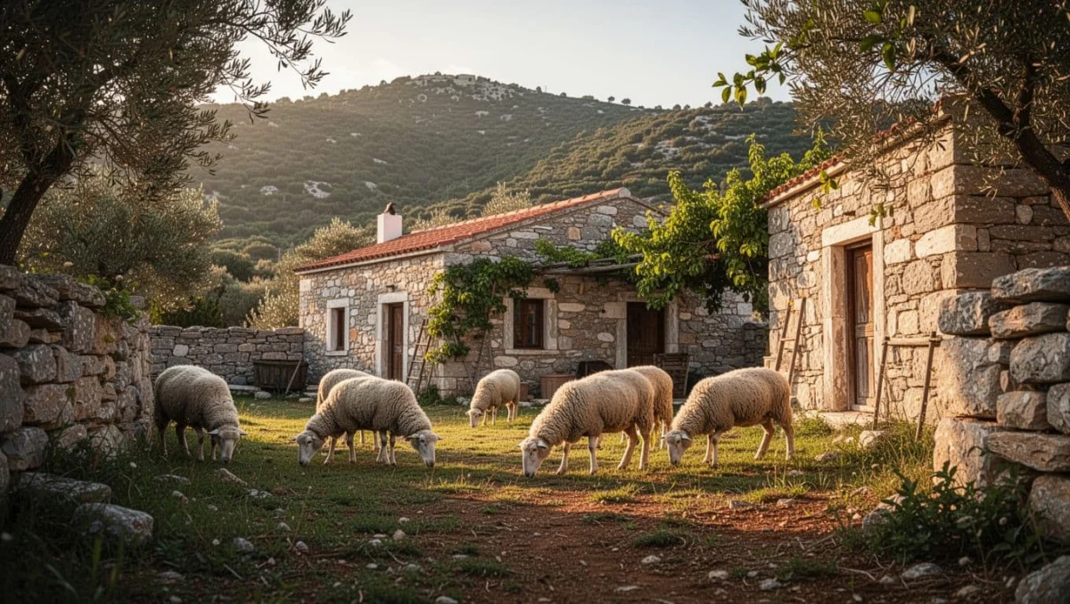 Πόσα Πρόβατα Χρειάζονται για να Ζήσει μια Οικογένεια; Οδηγός Κερδοφορίας & Εισοδήματος 2026 9 Αγροικία με πρόβατα στο ηλιοβασίλεμα